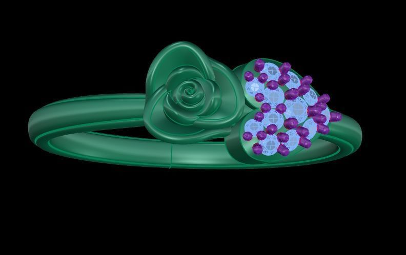 Diamond Rose Ring RG20 3D print model_5