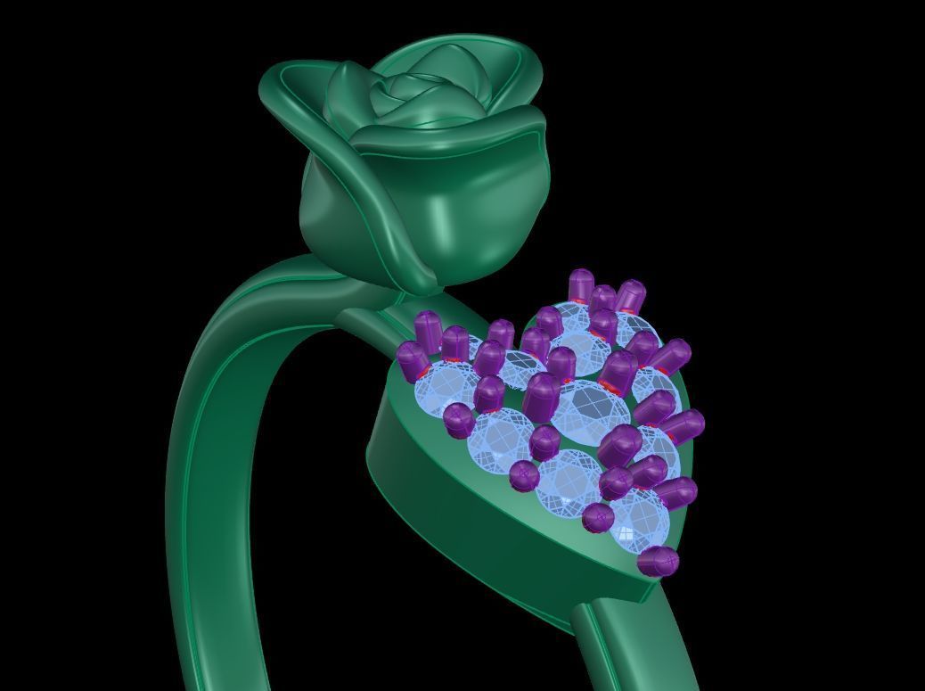Diamond Rose Ring RG20 3D print model_7