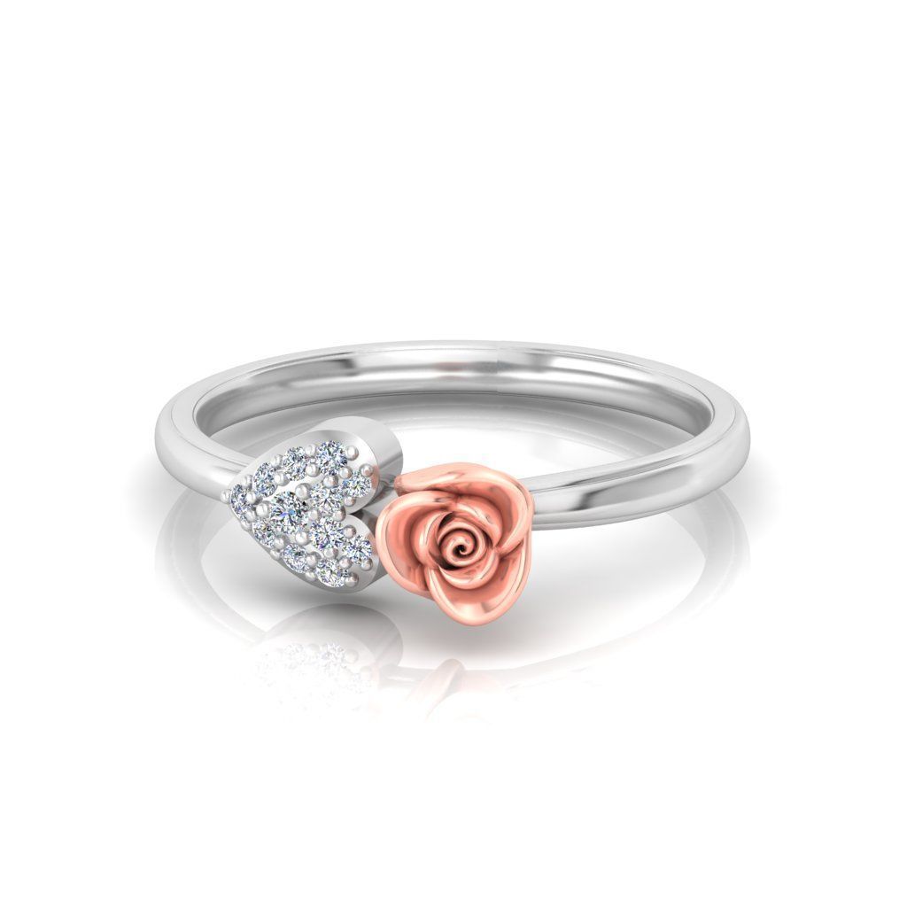 Diamond Rose Ring RG20 3D print model_1