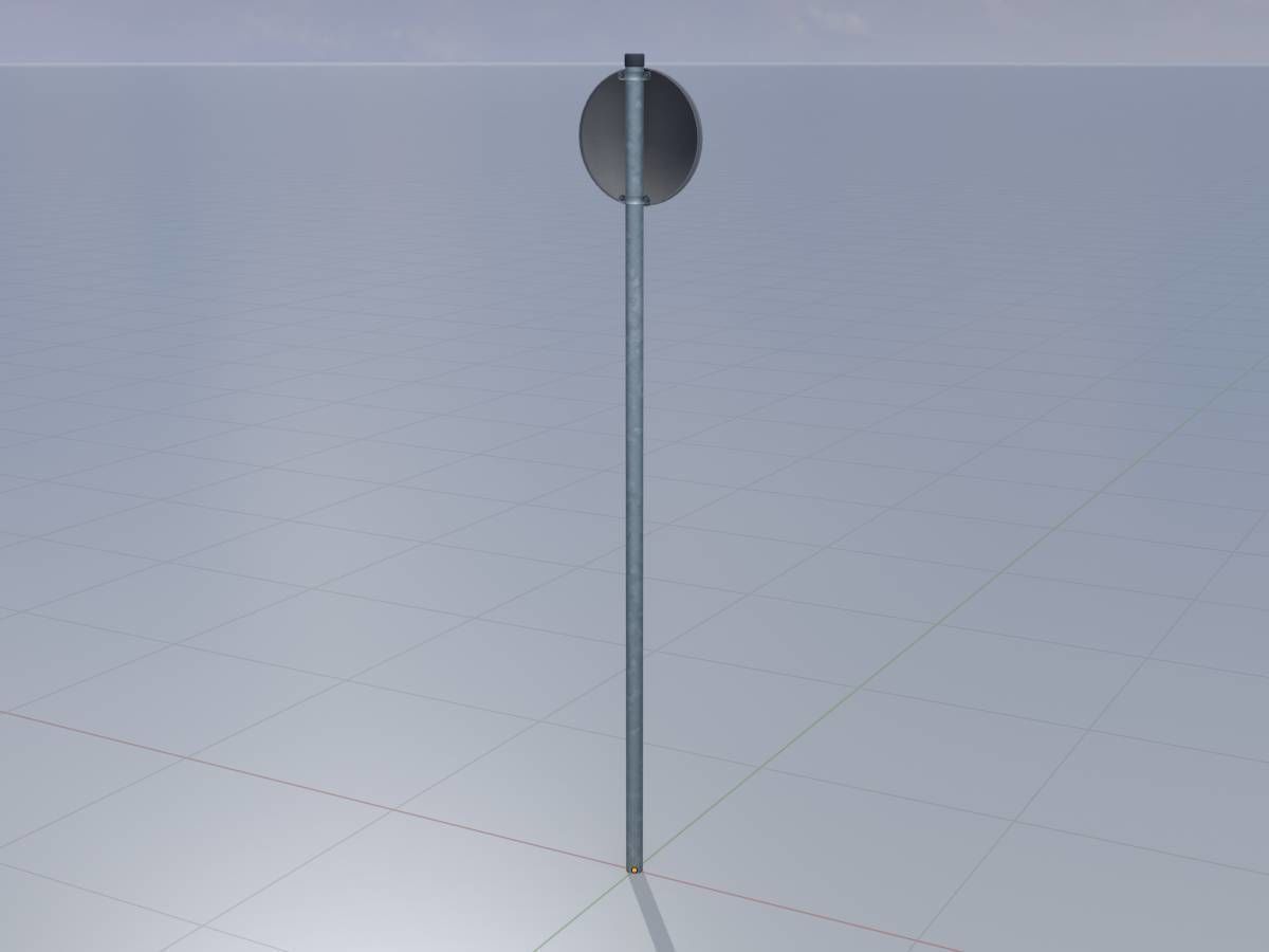 Traffic sign 274-40 Speed limit 40 km h Size 1 Low-poly 3D model_3