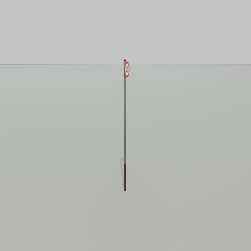 Traffic sign 274-40 Speed limit 40 km h Size 1 Low-poly 3D model_25