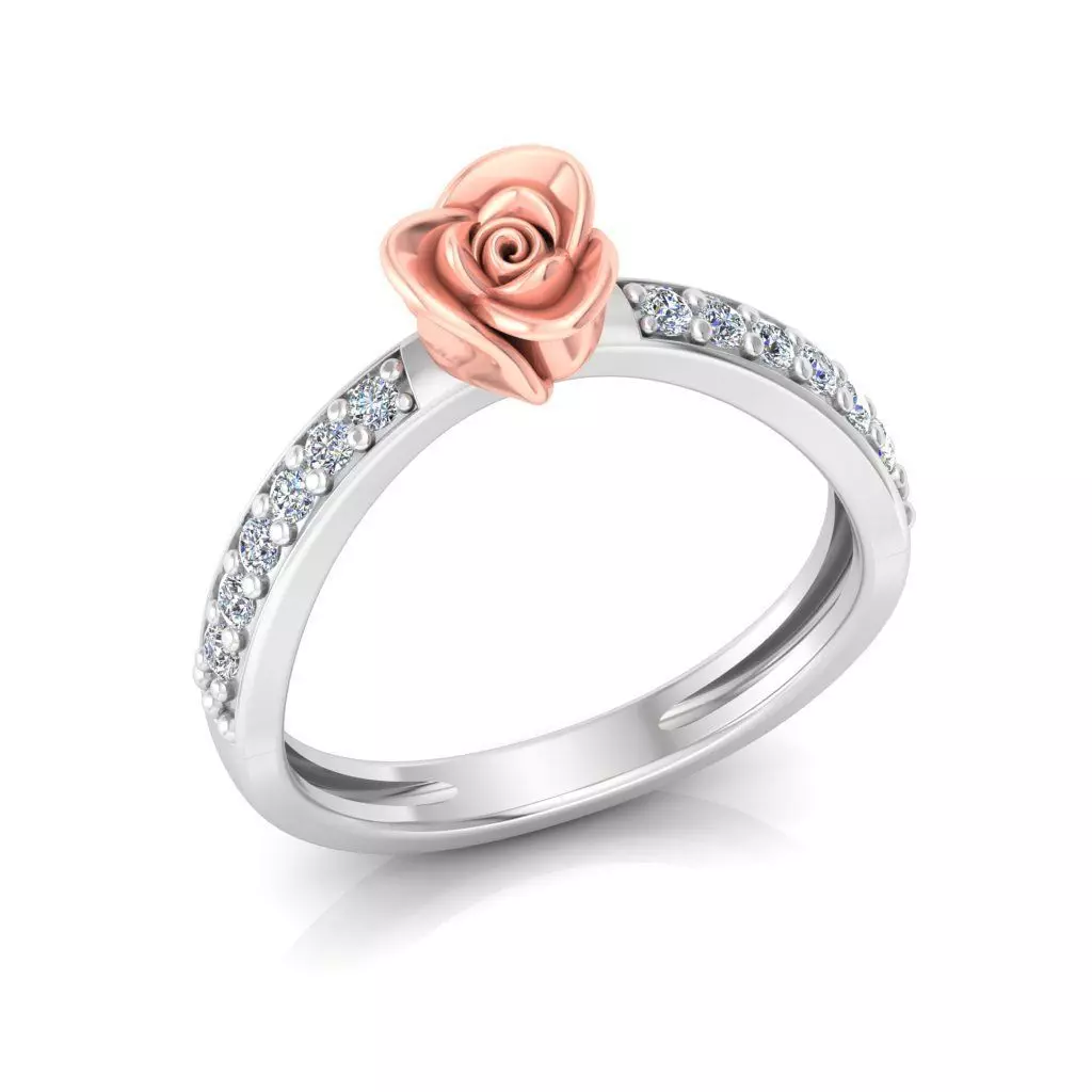 Diamond Rose Ring RG21 3D print model