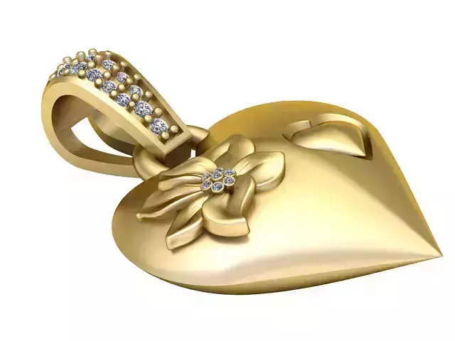 HEART DIAMOND PENDANT 3D PRINTABLE MODLE 