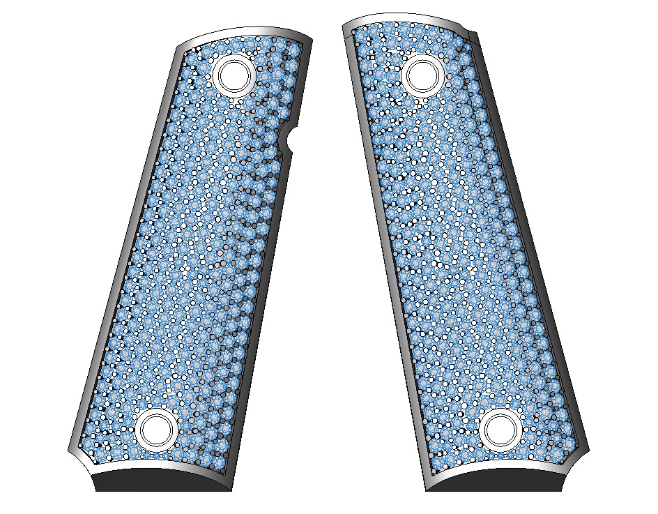Colt 1911 grips 3D print model_2