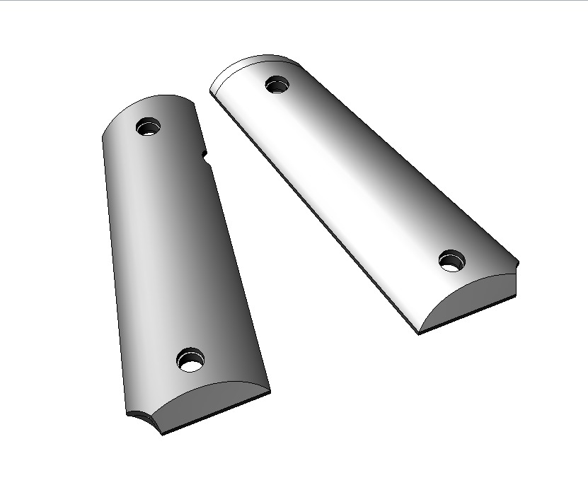 Colt 1911 grips 3D print model_7
