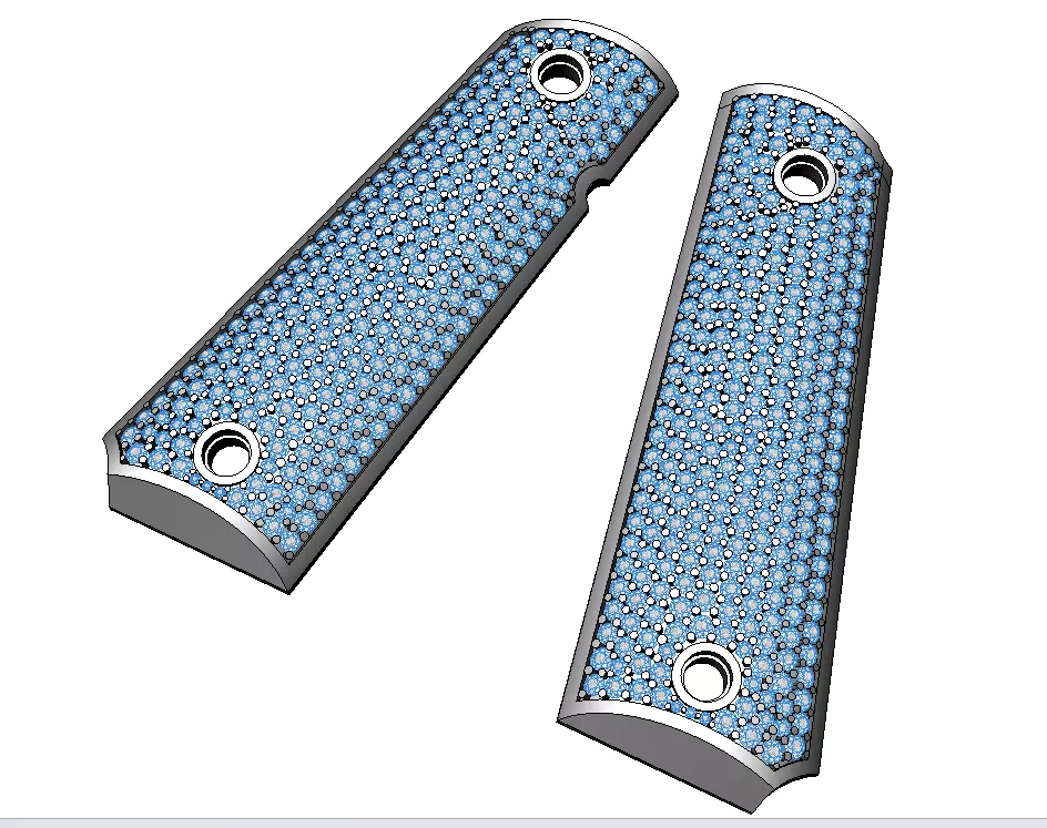 Colt 1911 grips 3D print model_0