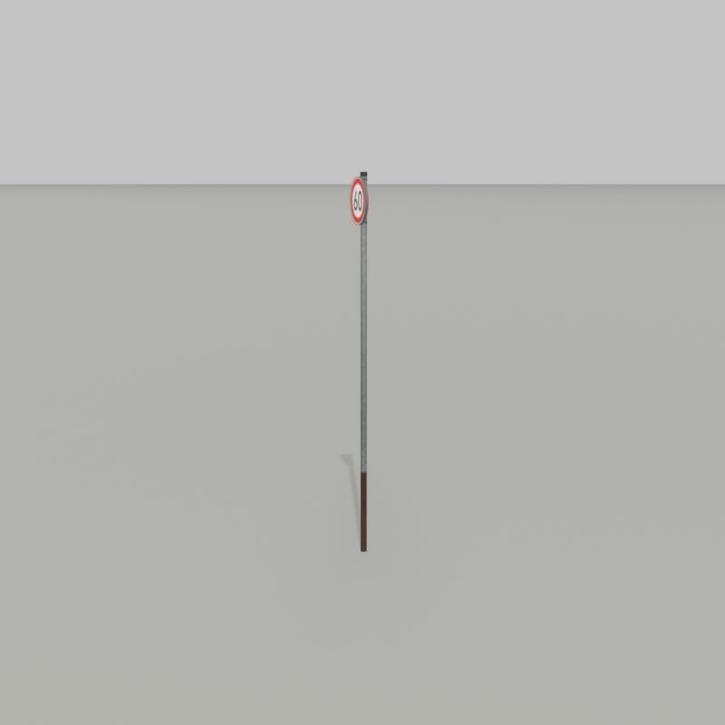 Traffic sign 274-60 Speed limit 60 km h Size 1 Low-poly 3D model_30