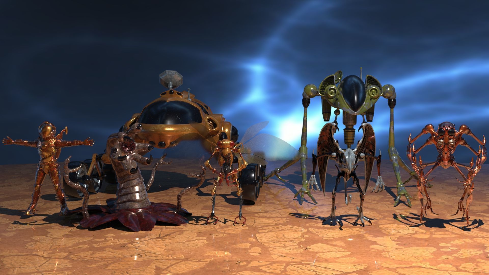 Space Creatures Pack 3D model_1