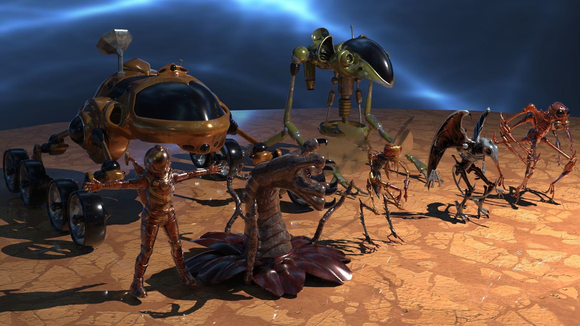 Space Creatures Pack 3D model_3