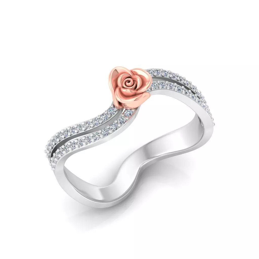 Diamond Rose Ring RG24 3D print model