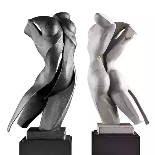Dynamic woman torso sculpture