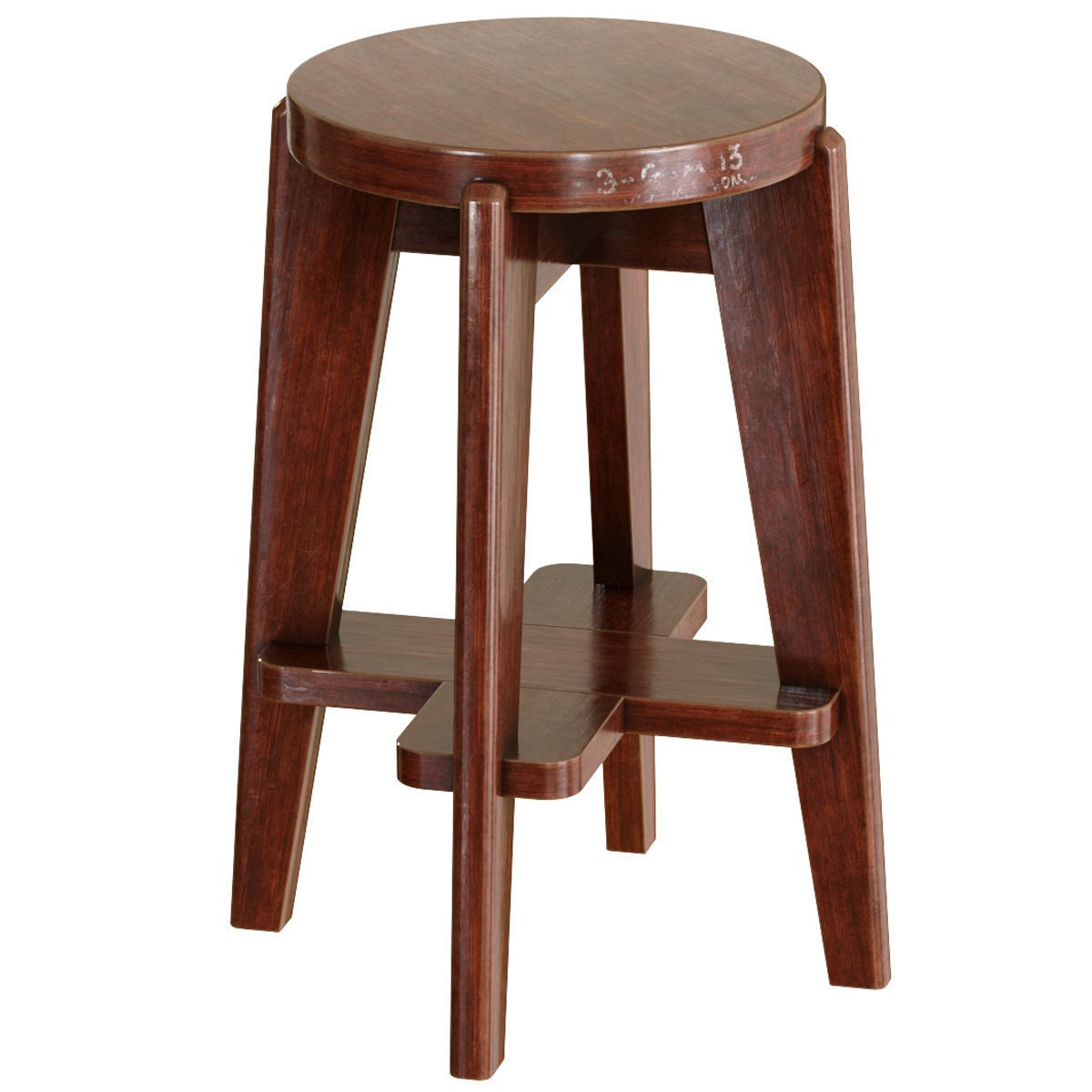 Pierre Jeanneret Counter Stool 3D model_24