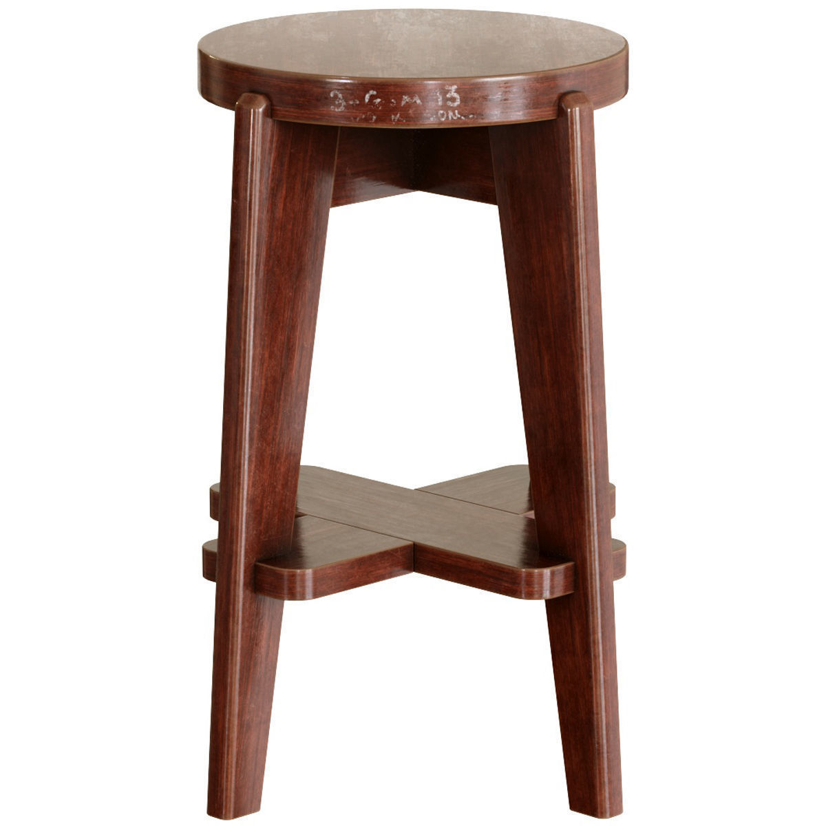 Pierre Jeanneret Counter Stool 3D model_25