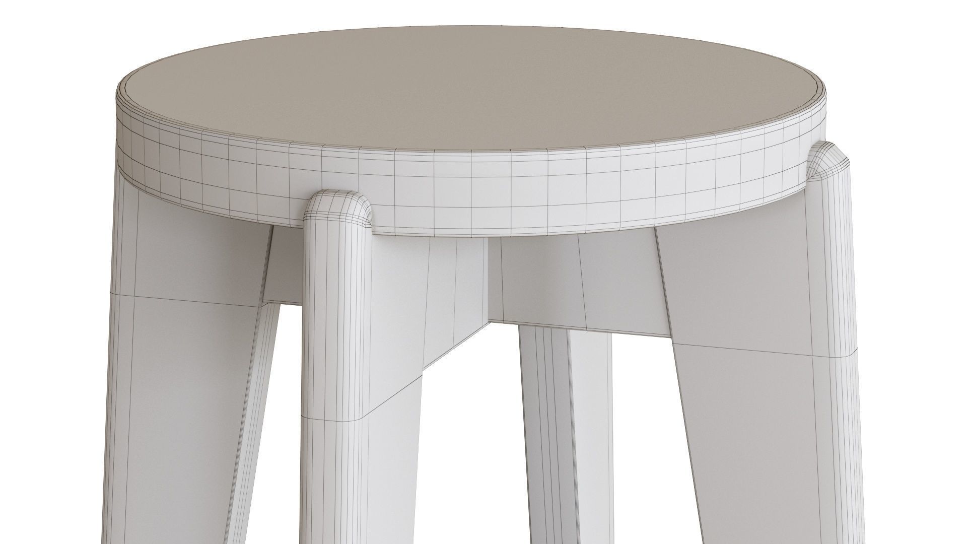 Pierre Jeanneret Counter Stool 3D model_20
