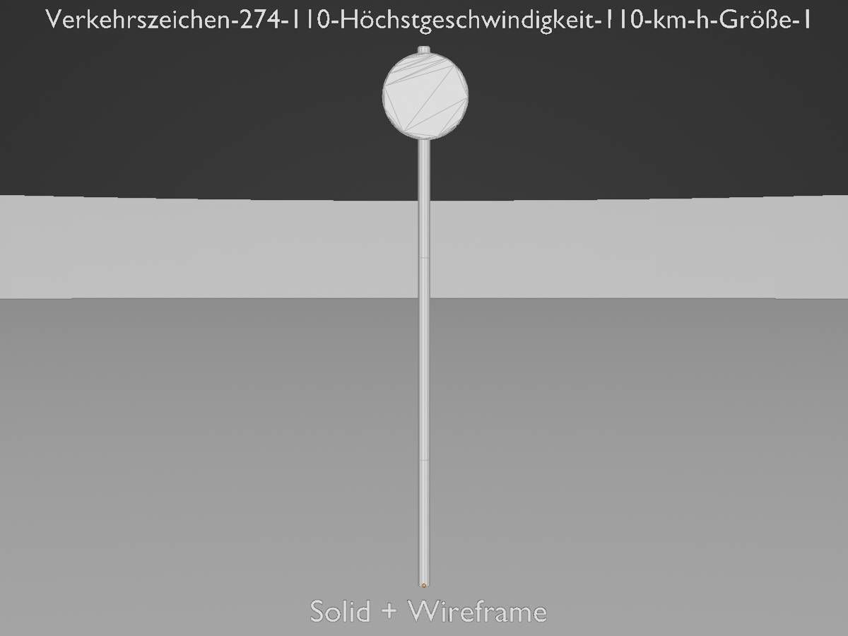 Traffic sign 274-110 Speed limit 110 km h Size 1 Low-poly 3D model_12