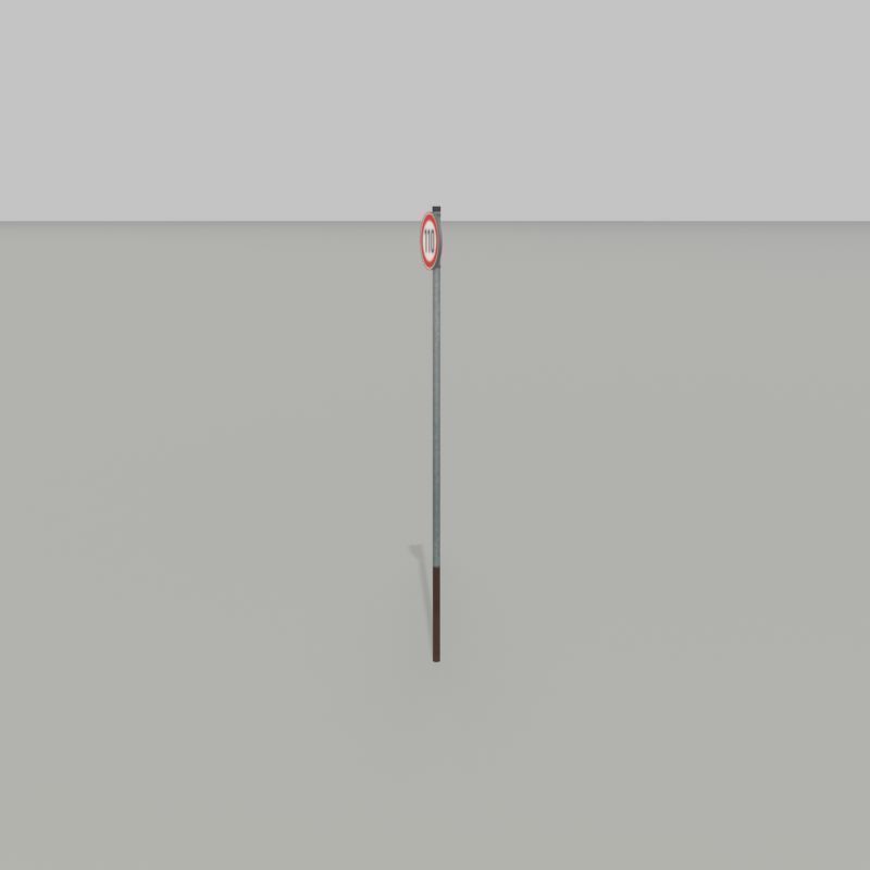 Traffic sign 274-110 Speed limit 110 km h Size 1 Low-poly 3D model_30