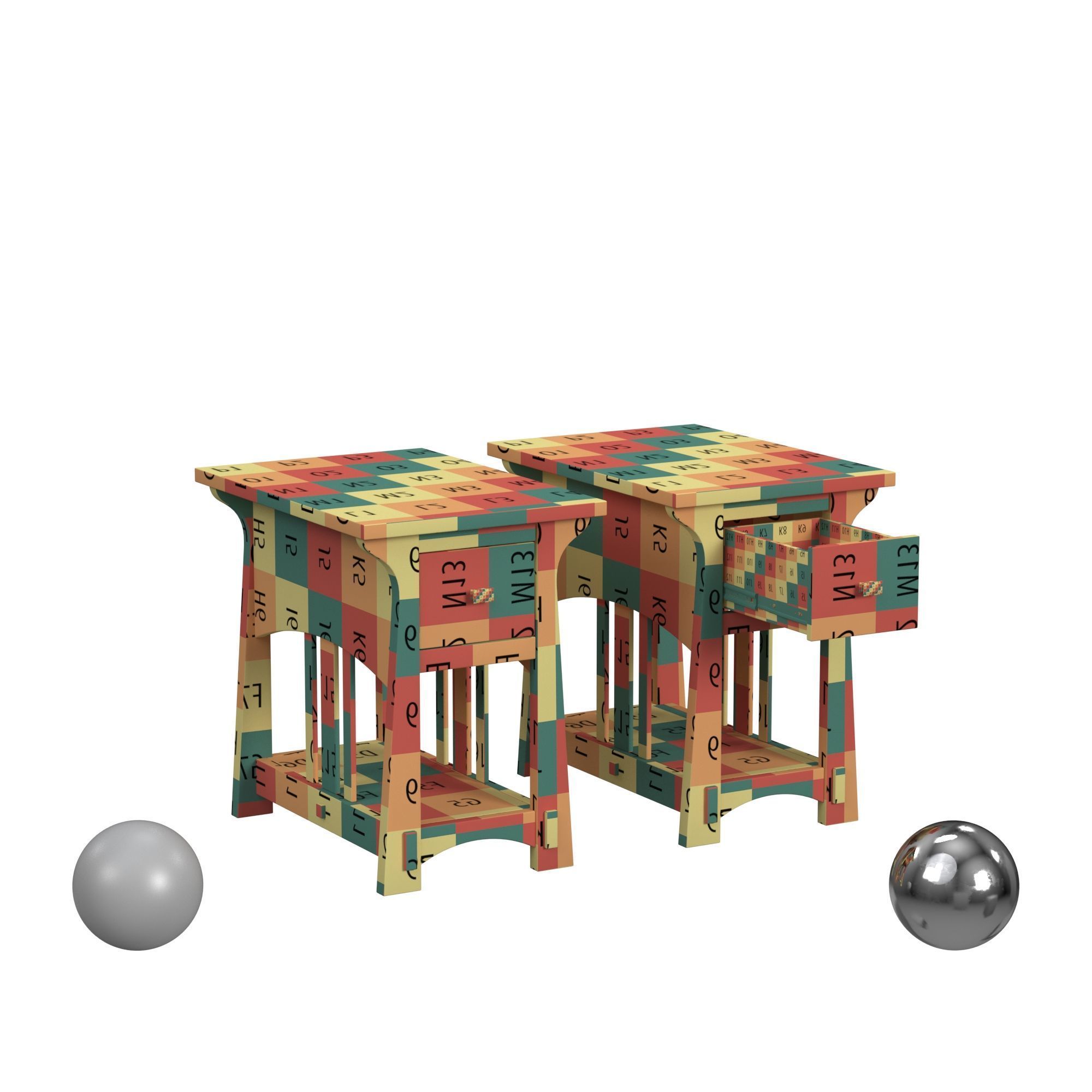 Leick Home Oak Craftsman Mission Style Accent End Table 3D model_3