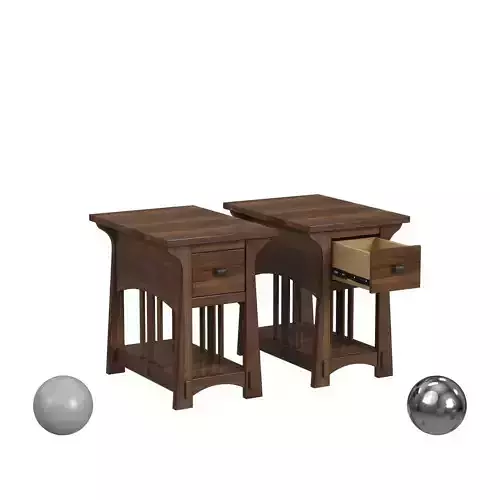 Leick Home Oak Craftsman Mission Style Accent End Table 3D model