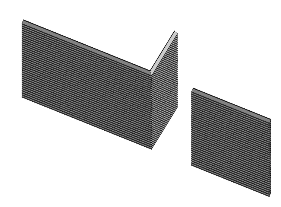 Z profile horizontal Louvers corner type Revit Parametric family 3D model_0