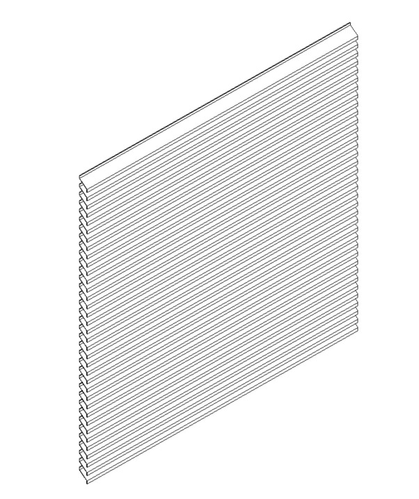 Z profile horizontal Louvers corner type Revit Parametric family 3D model_3