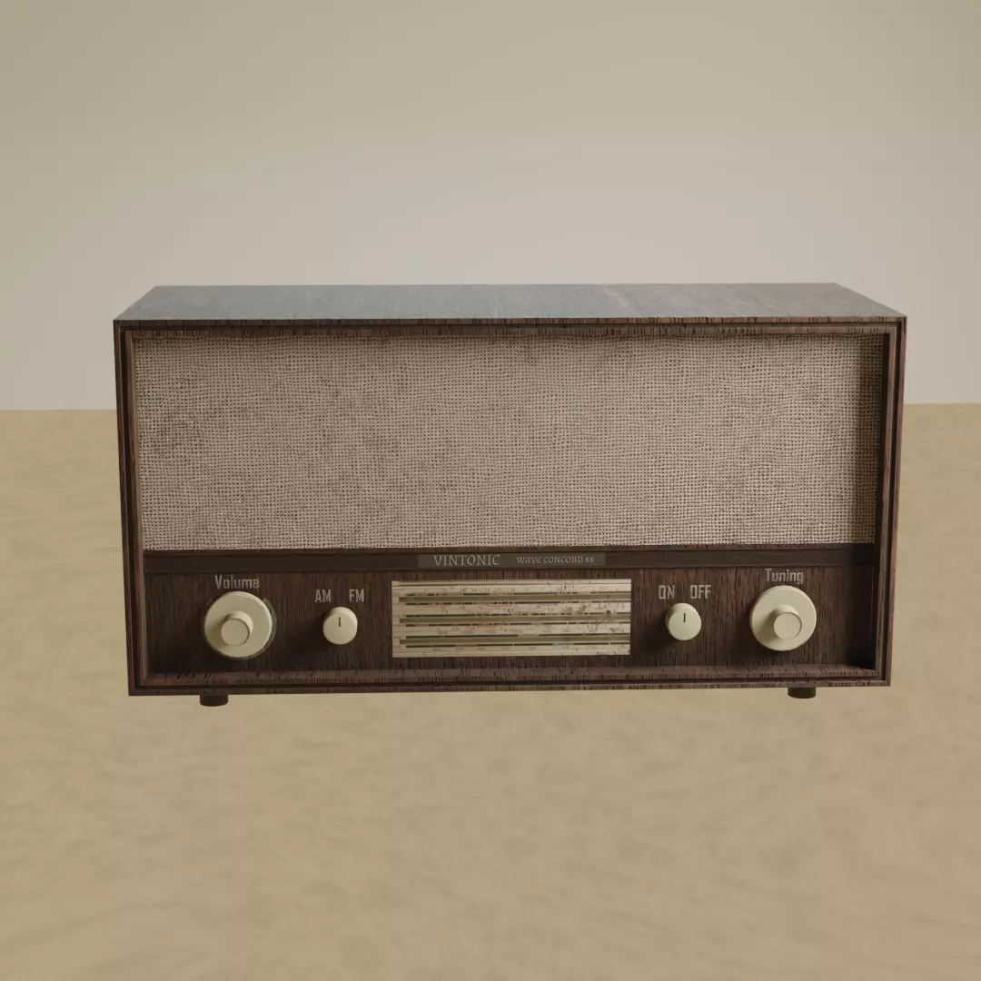 Vintage Radio 3D Model - Low poly Low-poly 3D model