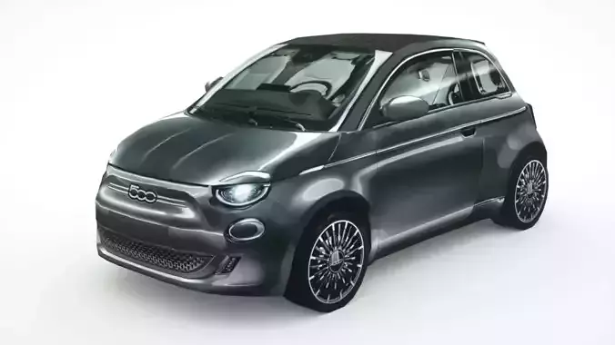 Fiat 500 cabrio 2020 Low-poly 3D model