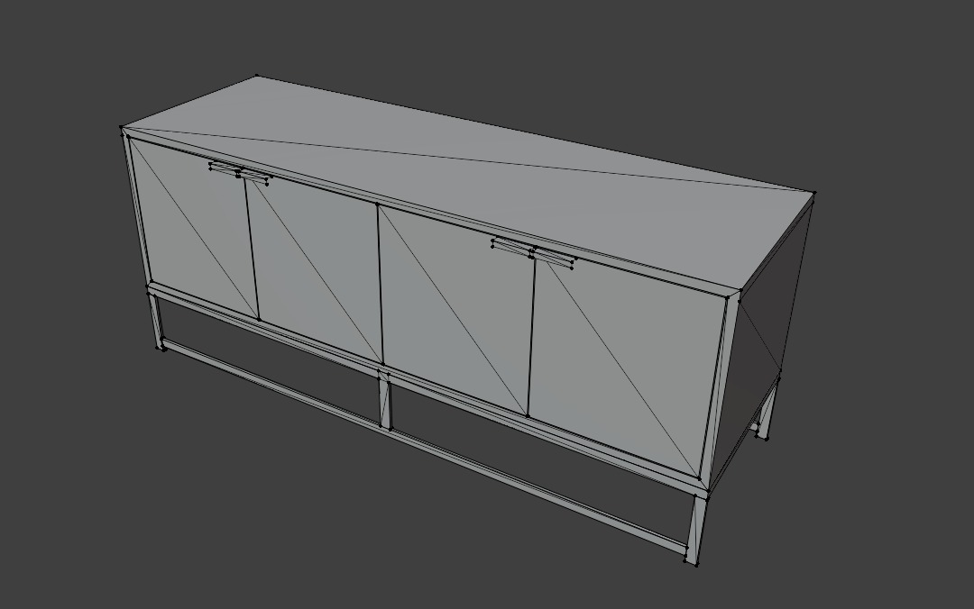 Industrial Style Wooden Sideboard 3D model_6