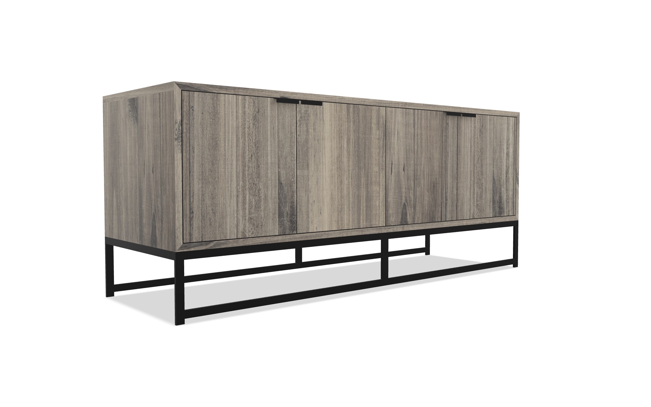 Industrial Style Wooden Sideboard 3D model_2