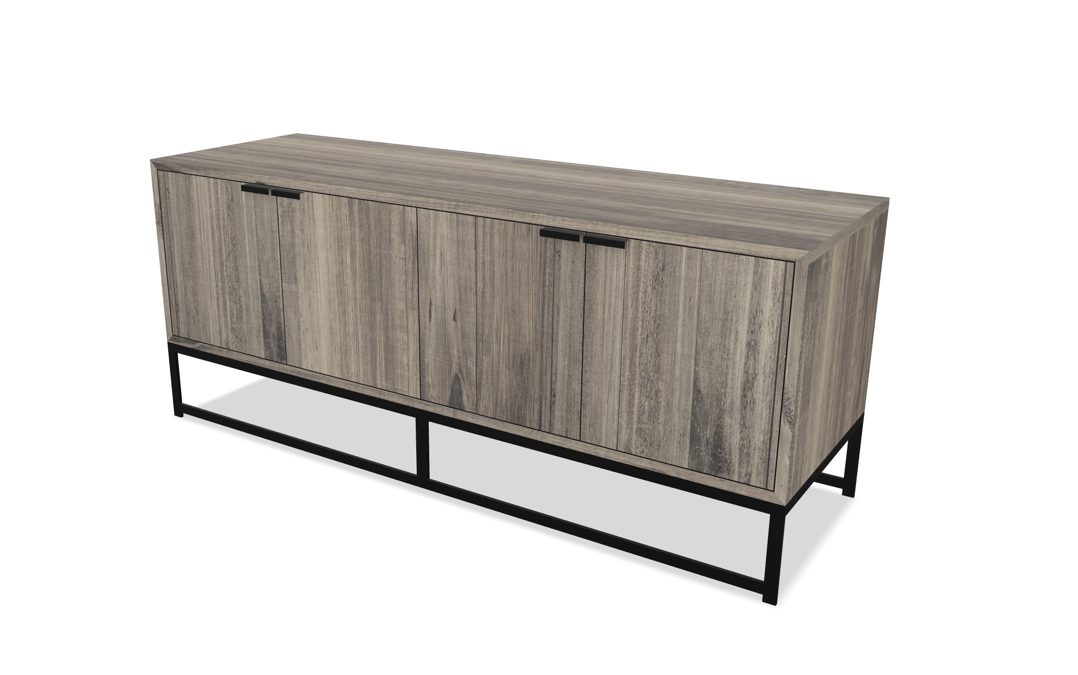 Industrial Style Wooden Sideboard 3D model_1