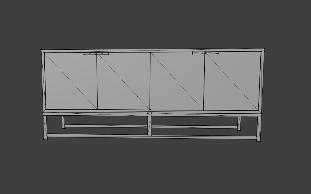 Industrial Style Wooden Sideboard 3D model_7