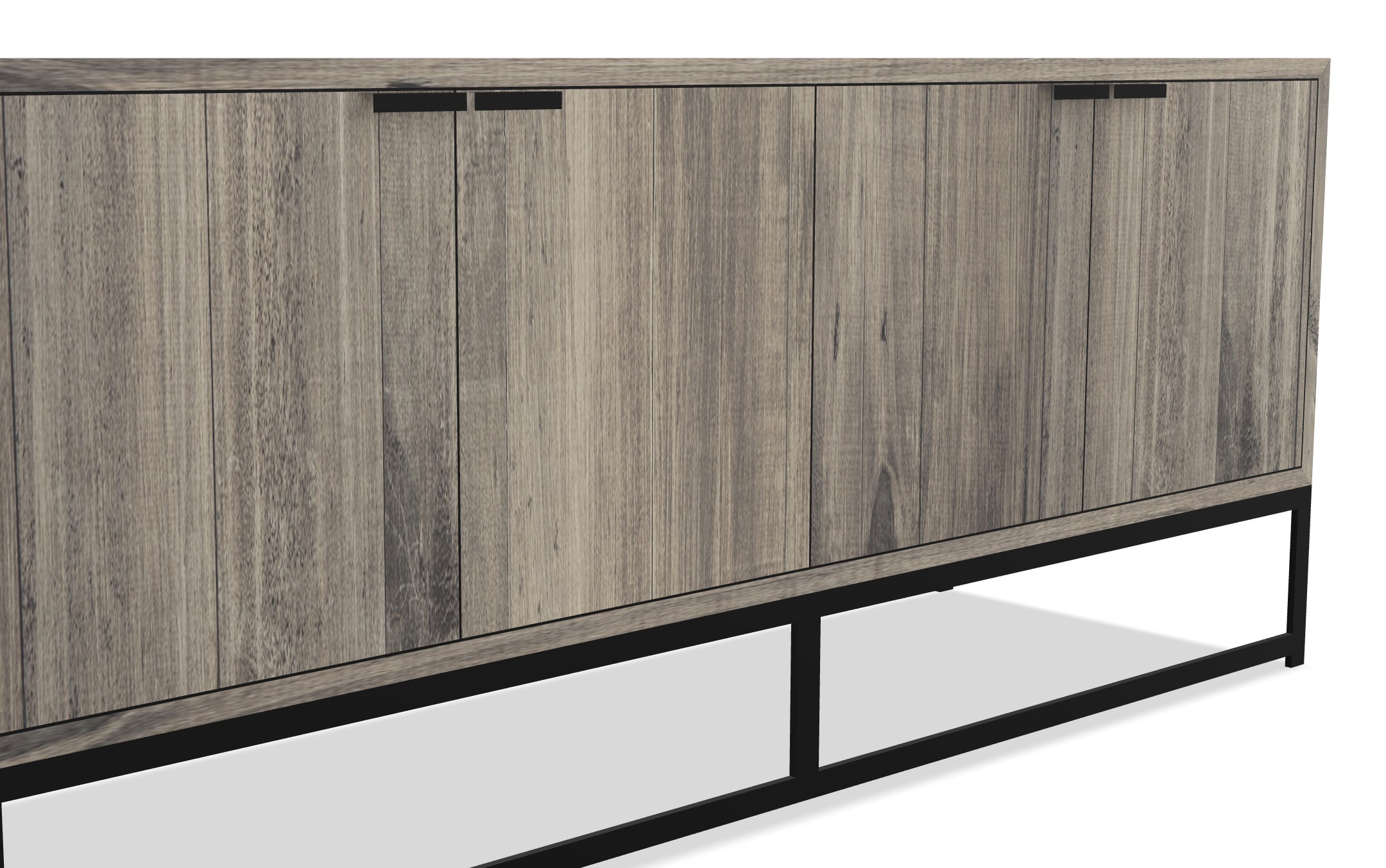 Industrial Style Wooden Sideboard 3D model_5