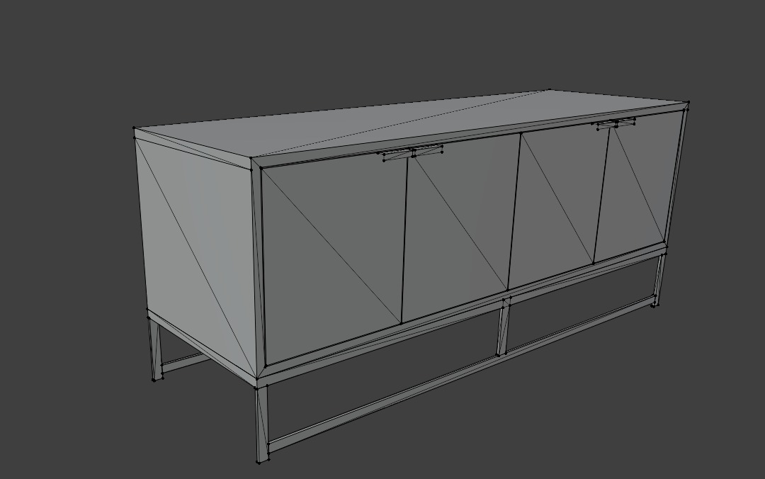 Industrial Style Wooden Sideboard 3D model_8