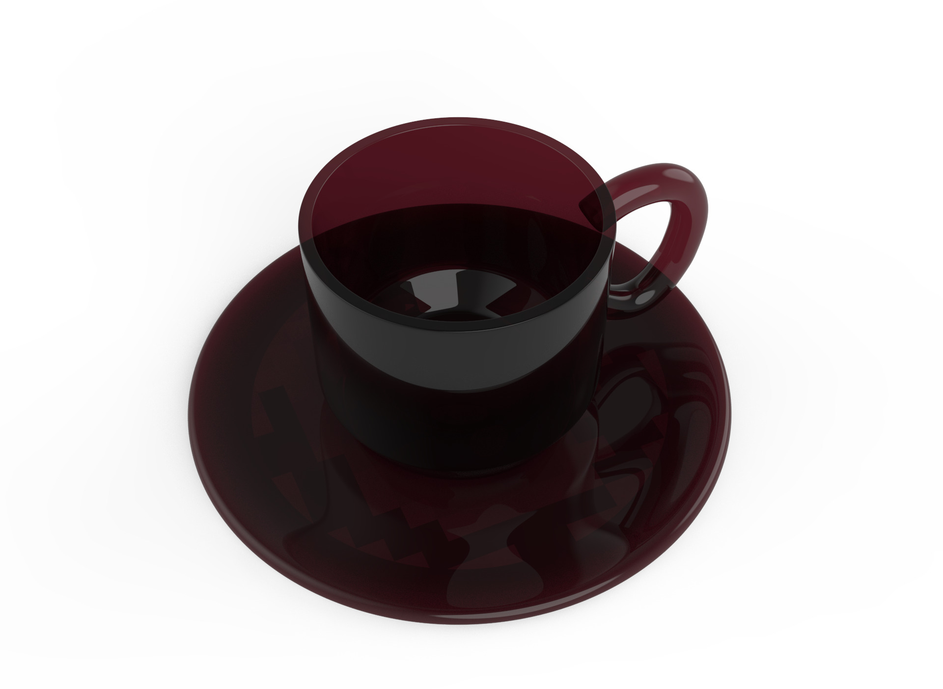 Tea Cup 3D low poly model Low-poly 3D model_6