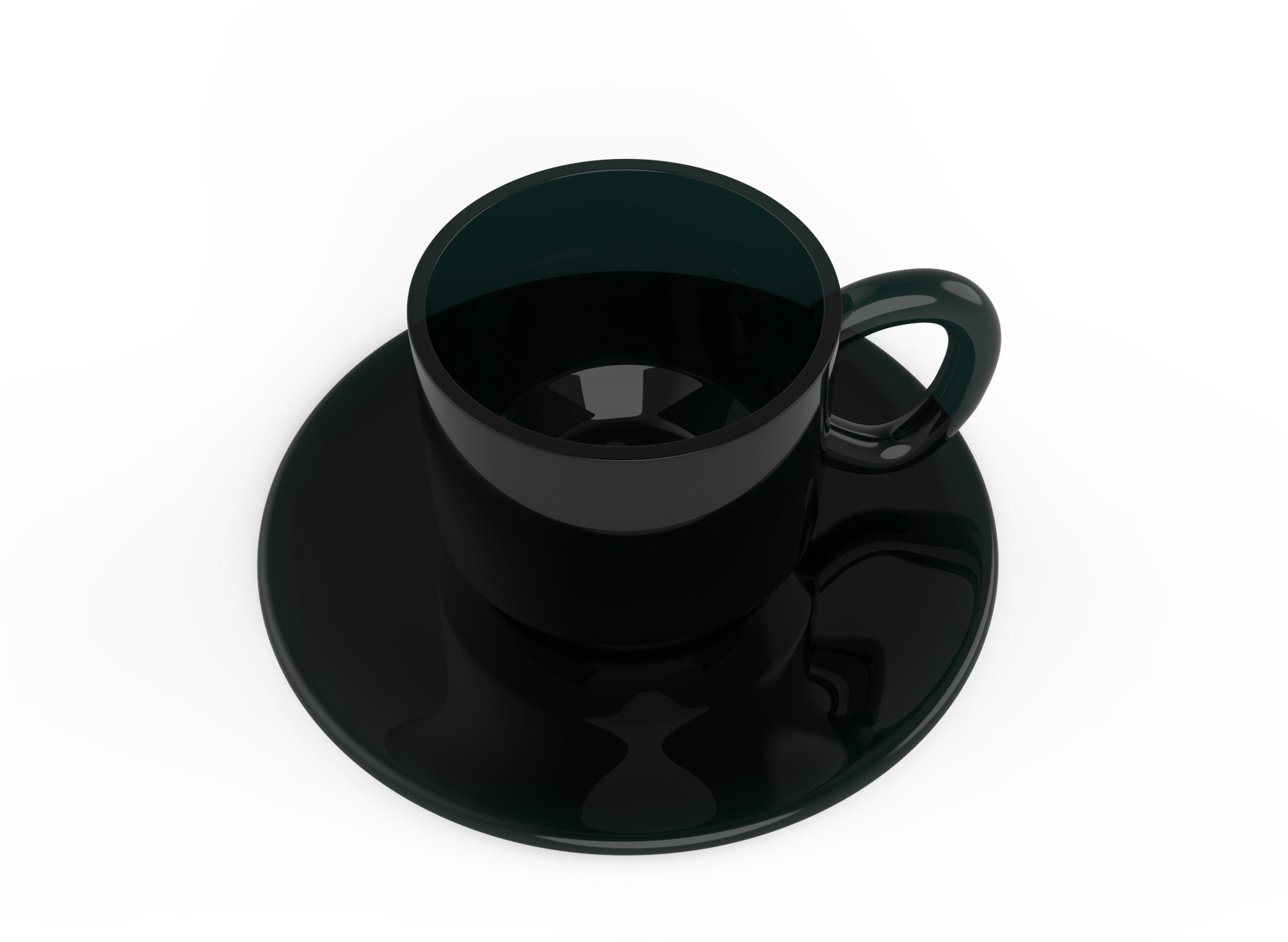 Tea Cup 3D low poly model Low-poly 3D model_4