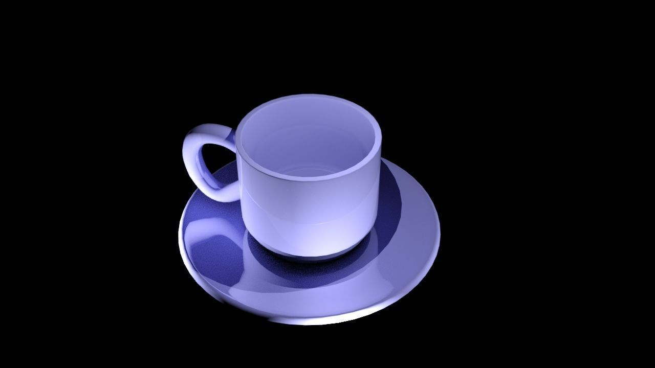 Tea Cup 3D low poly model Low-poly 3D model_13