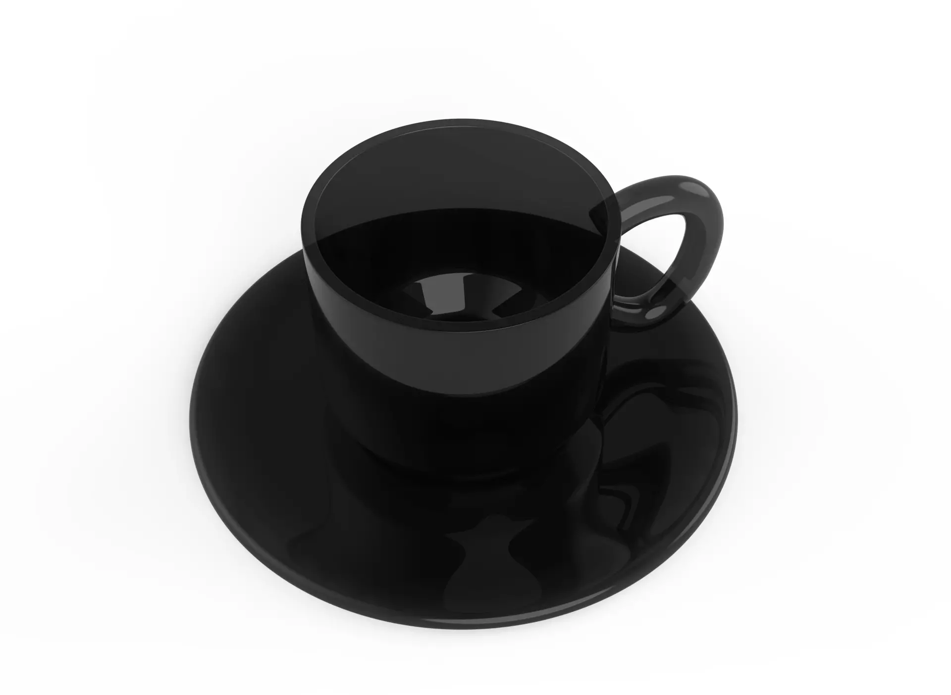 Tea Cup 3D low poly model Low-poly 3D model_0