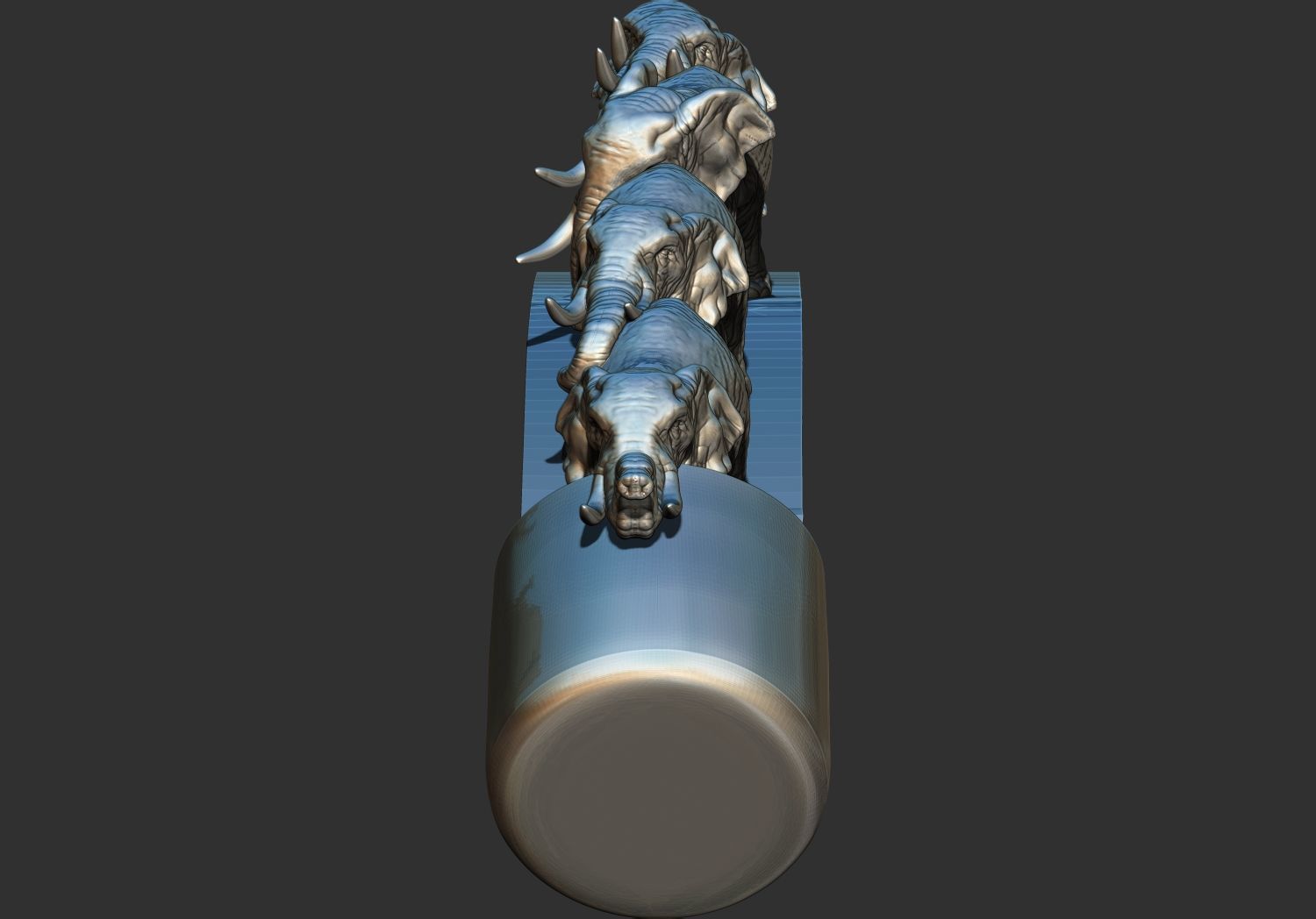 Carved Ivory Elephant Bridge 3d printable model tusk V1 3D print model_1