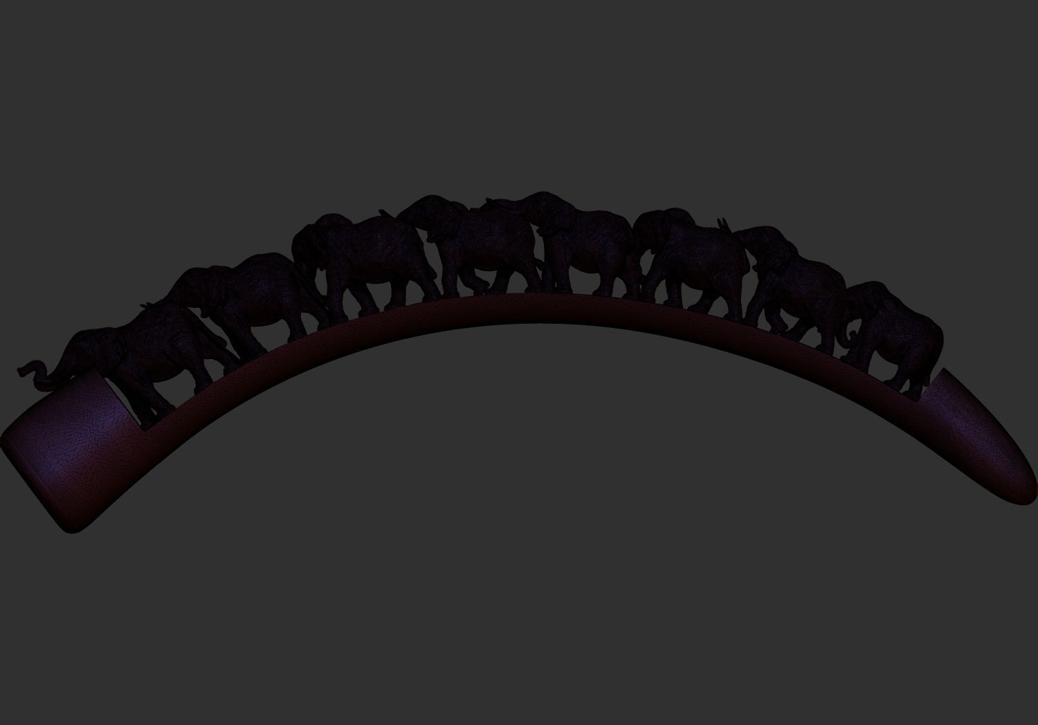 Carved Ivory Elephant Bridge 3d printable model tusk V1 3D print model_9