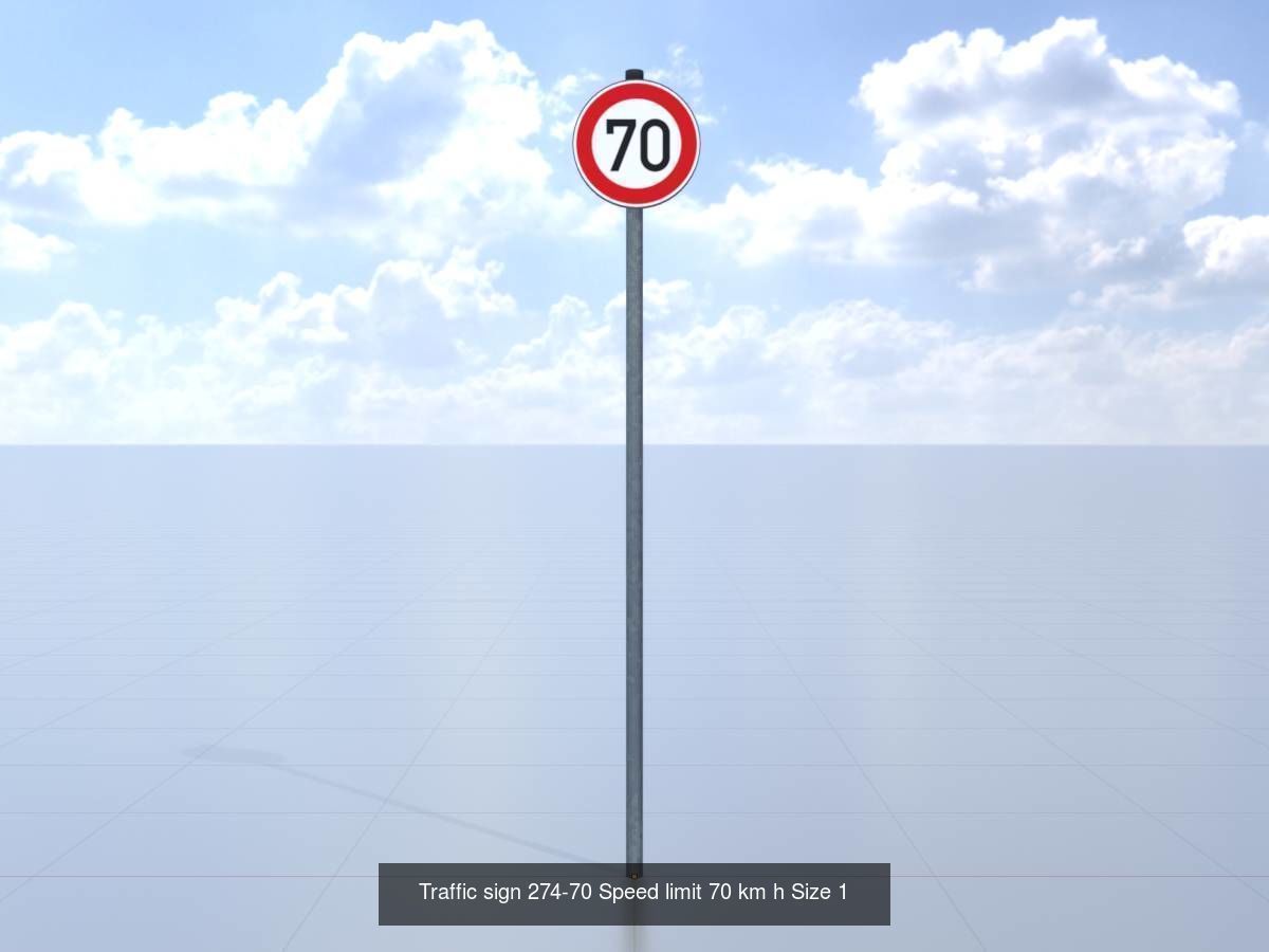 german traffic sign for speed limitation in size-1 3D Model Collection_20