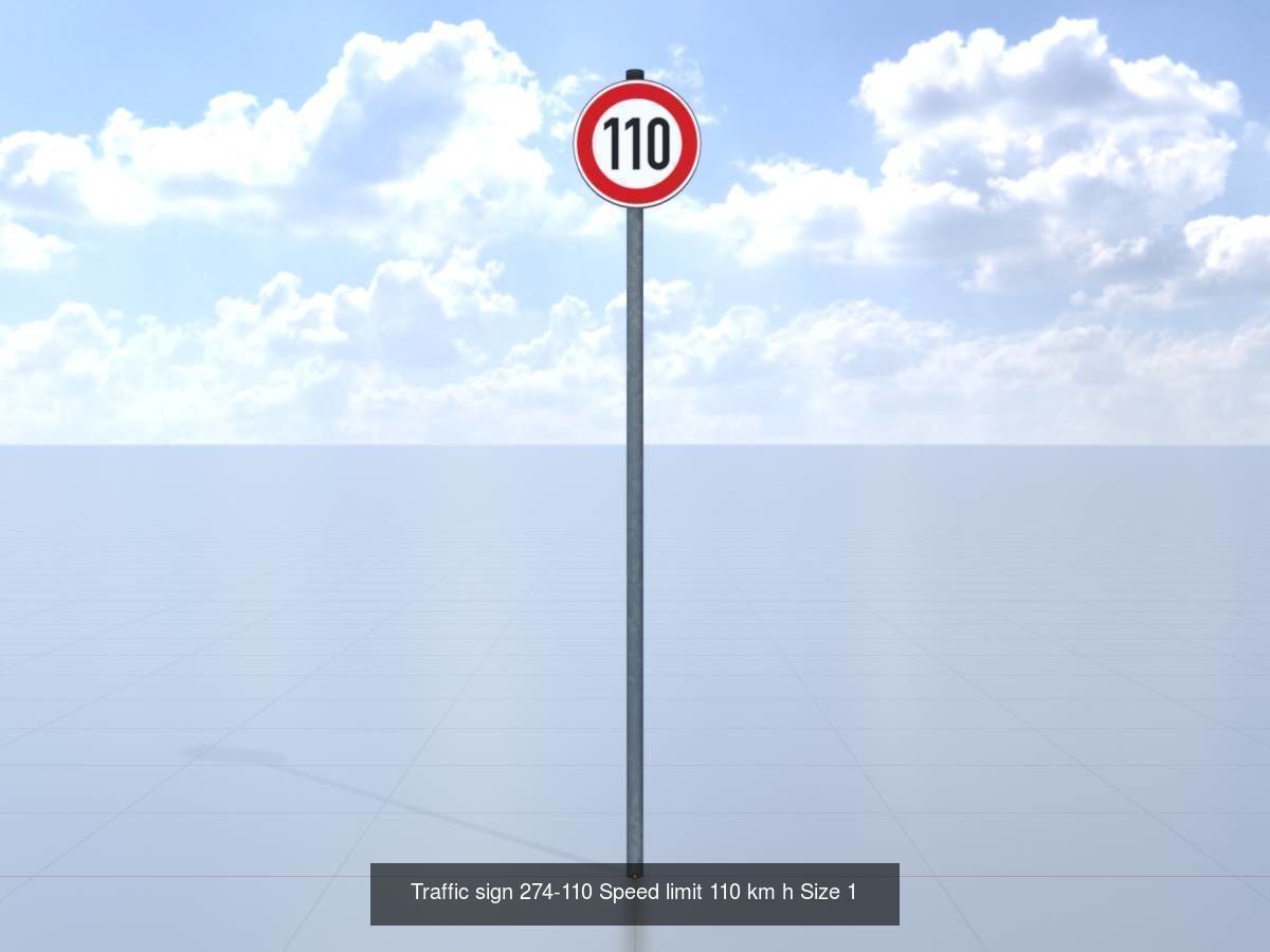 german traffic sign for speed limitation in size-1 3D Model Collection_24