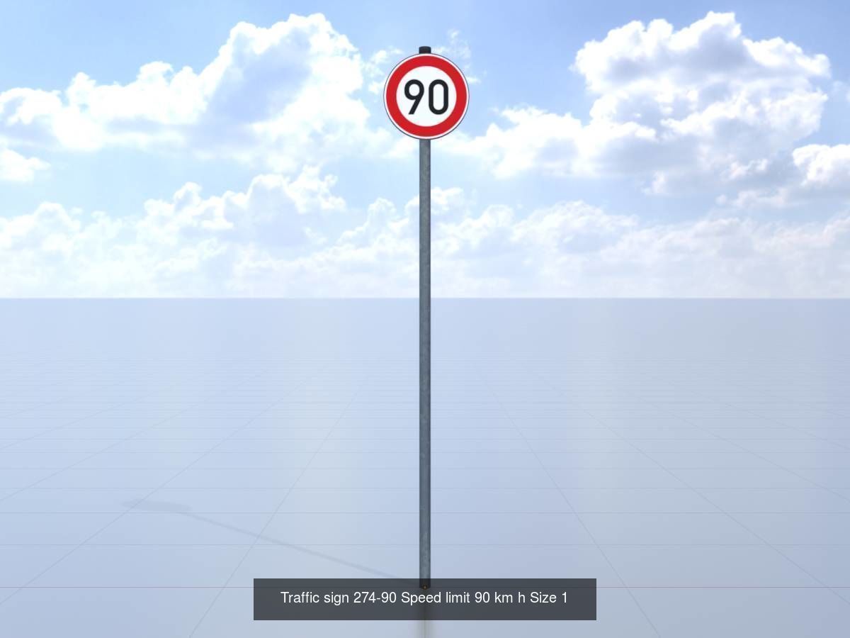 german traffic sign for speed limitation in size-1 3D Model Collection_22