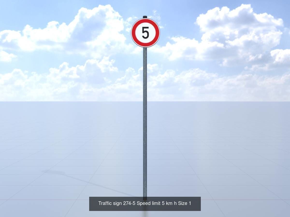 german traffic sign for speed limitation in size-1 3D Model Collection_13