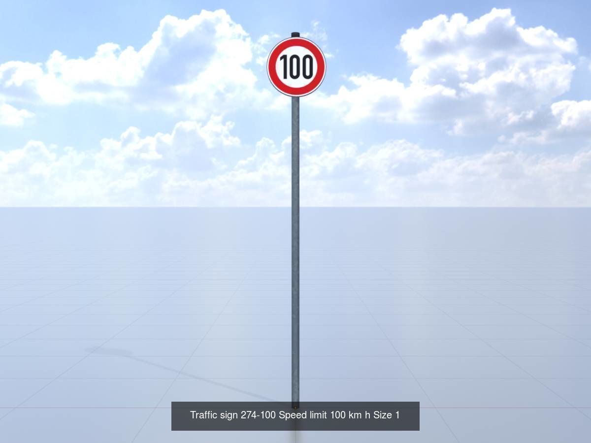 german traffic sign for speed limitation in size-1 3D Model Collection_23
