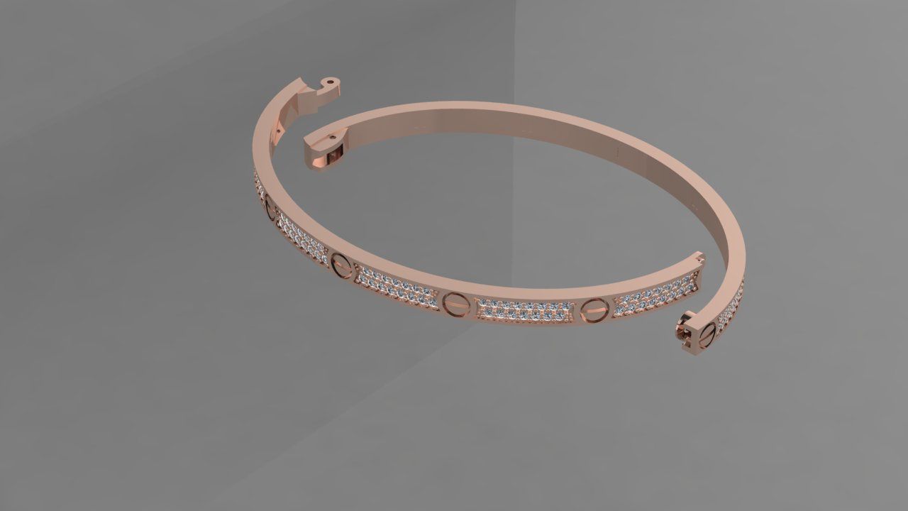 Cartier Bracelet 3D print model_4