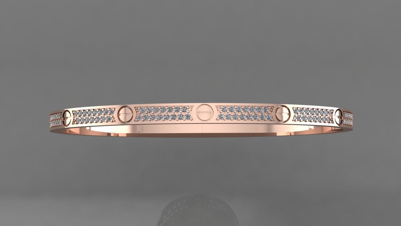 Cartier Bracelet 3D print model_3