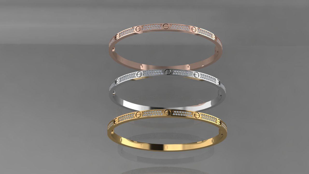 Cartier Bracelet 3D print model_1