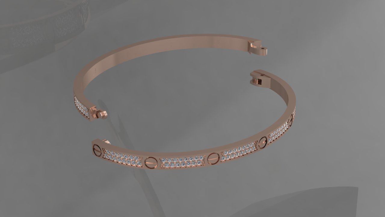 Cartier Bracelet 3D print model_5