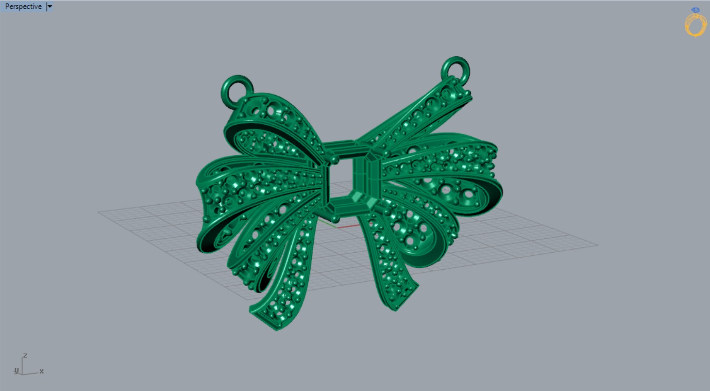 Bow tie pendant jp0004 3D print model_6