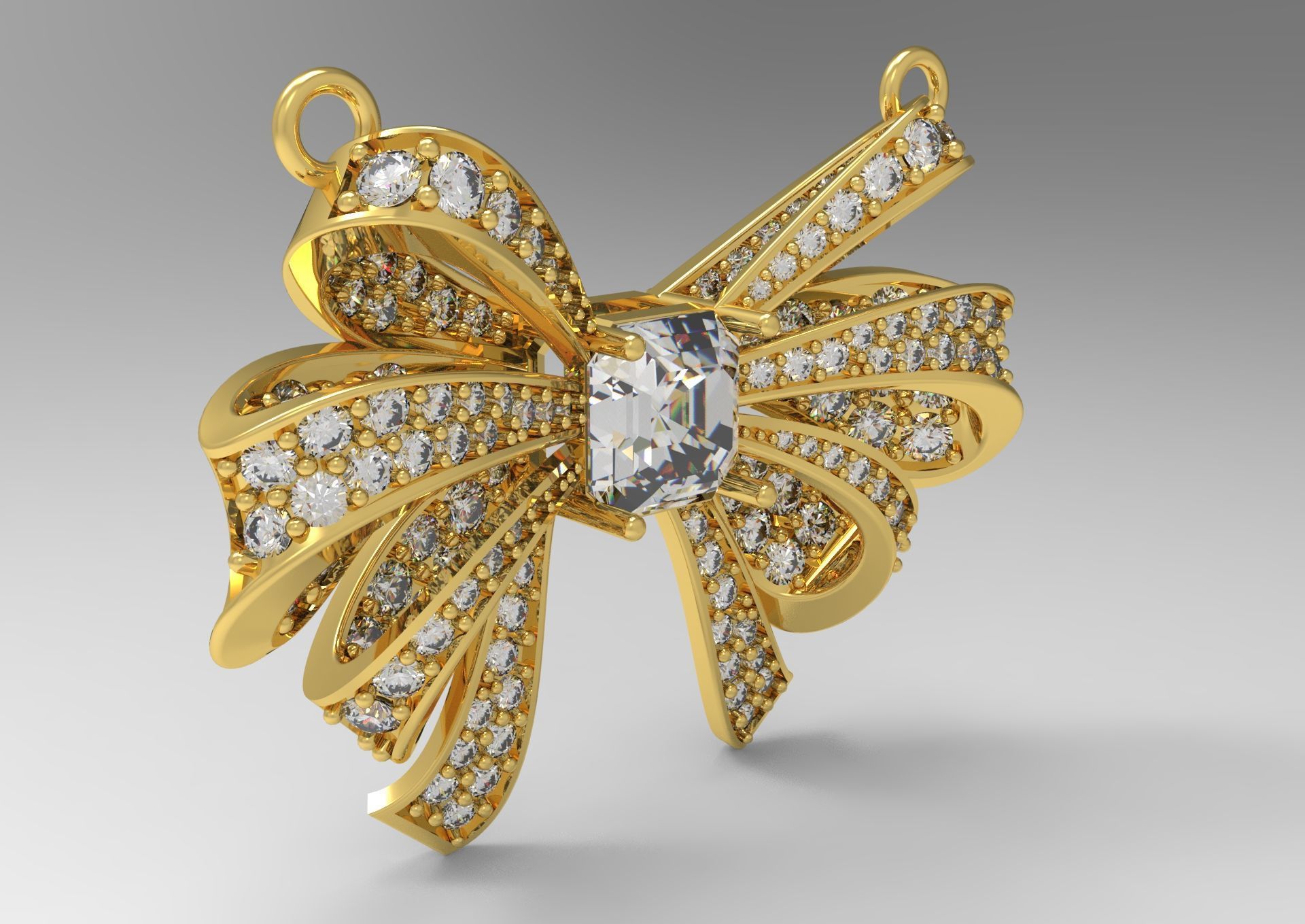 Bow tie pendant jp0004 3D print model_8