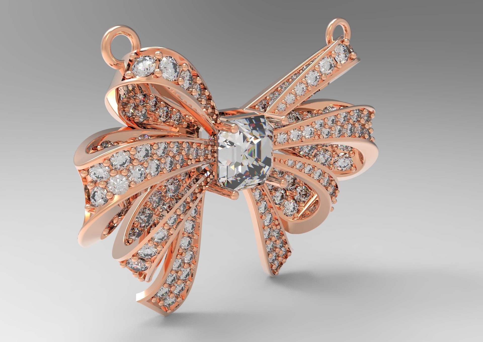 Bow tie pendant jp0004 3D print model_14